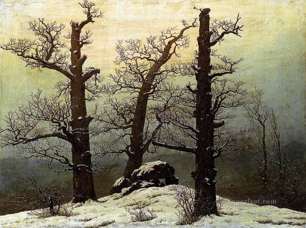 雪の中のドルメン ロマンチックなカスパール・ダーヴィッド・フリードリッヒ油絵